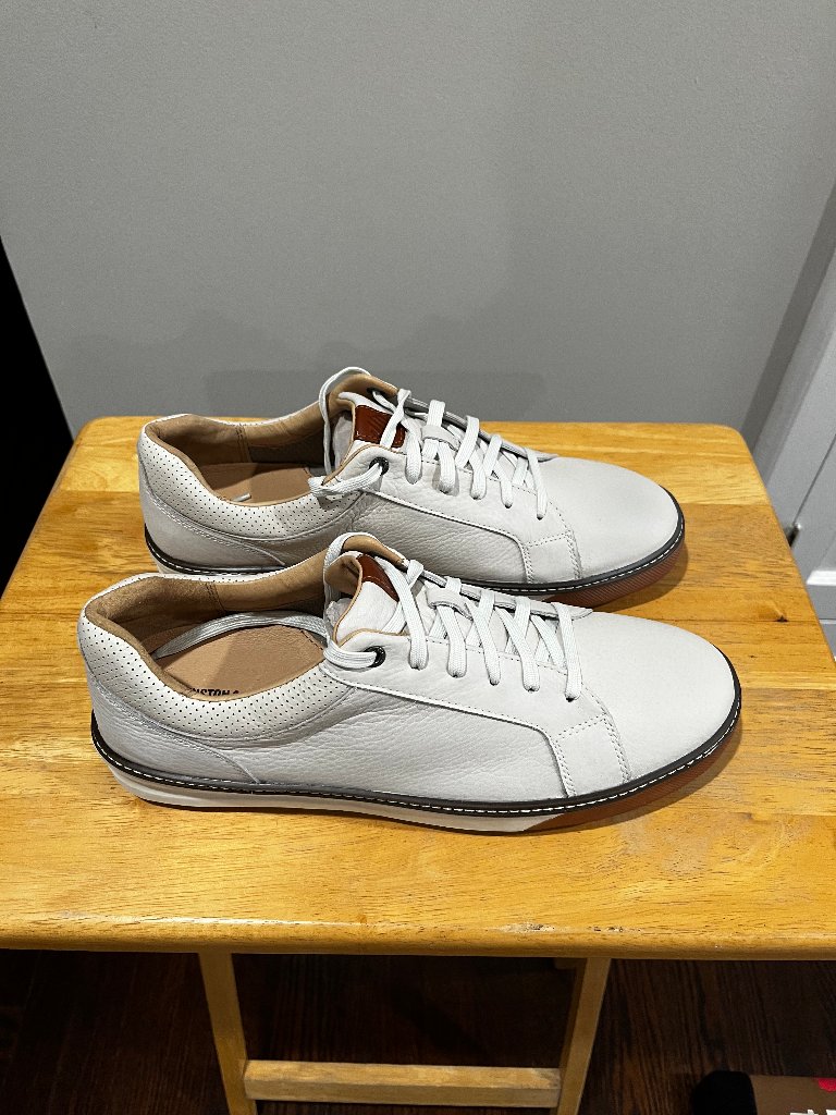 Johnston & Murphy Mcguffey Lug Toe Shoes, White/Brown, Men's Size 11 Medium